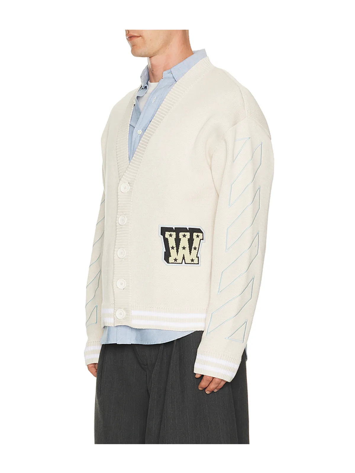 OFF-WHITE Star Logo Varsity Knit Cardigan - 画像2