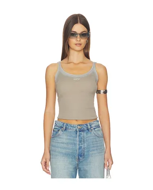 OFF-WHITE SPRAY OFF STAMP RIB TANK トップ - サムネイル1
