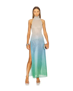 Oseree LUMIERE SHADE タートルネックドレス - Green,Blue. - サムネイル1