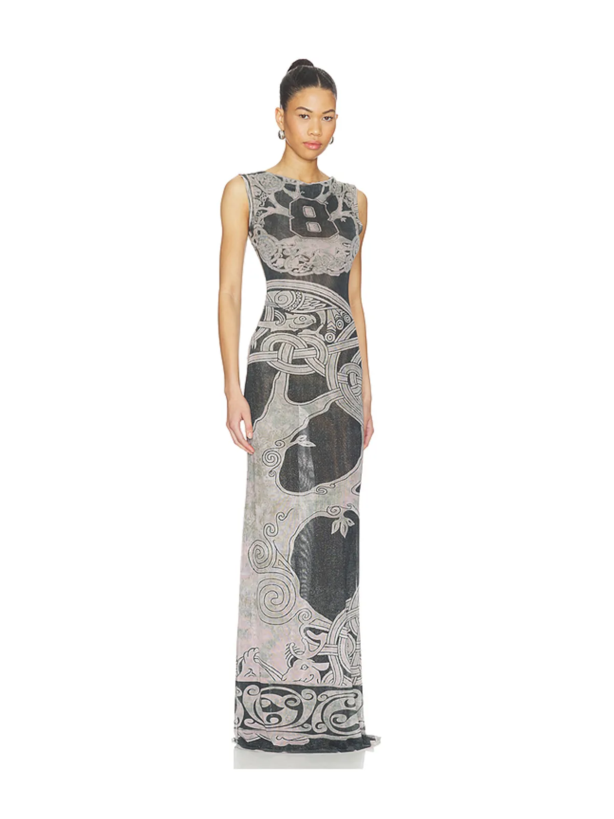Ottolinger MESH ガウン - Black, Grey. - 画像2