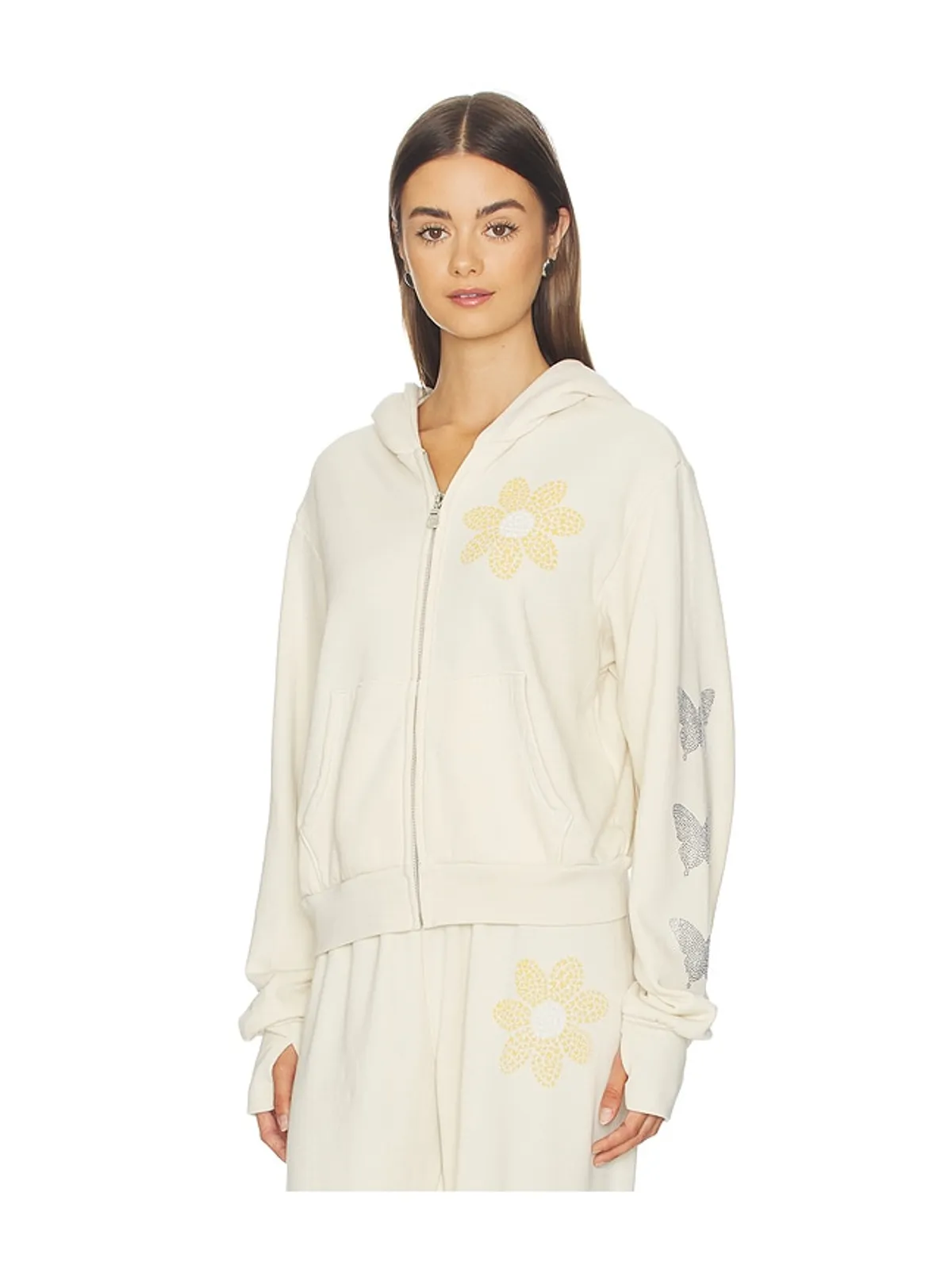 Lauren Moshi BUTTERFLY DAISY クロップジッパーパーカー - 画像4