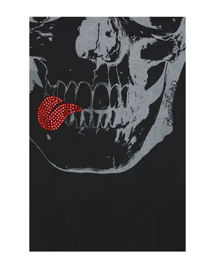 Lauren Moshi CRYSTAL TONGUE SKULL ボーイフレンドTシャツ - サムネイル5