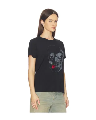 Lauren Moshi CRYSTAL TONGUE SKULL ボーイフレンドTシャツ - サムネイル2