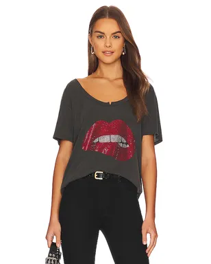 Lauren Moshi DELARA CRYSTAL LIP グラフィックTシャツ - サムネイル1