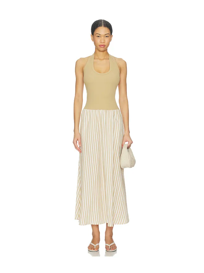 LNA LNA HART ホルターネックドレス - Tan,White.の商品画像