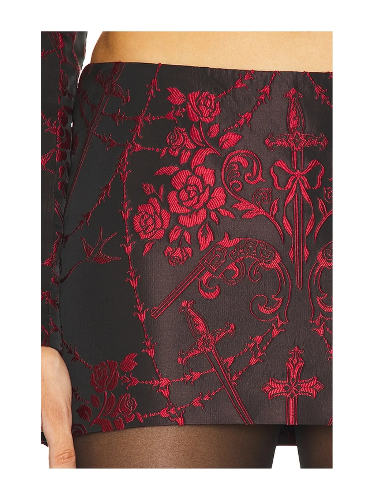 LOBA ALICE MICRO MINI スカート - Black,Red. - 画像6