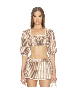 LOBA ANN トップ - Brown,White. - サムネイル1