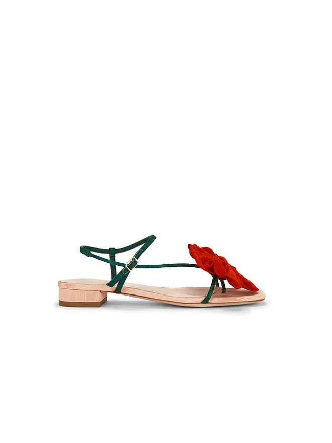Loeffler Randall Loeffler Randall GENEVIEVE フラットサンダル - Red,Green.の商品画像