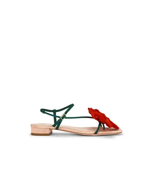 Loeffler Randall GENEVIEVE フラットサンダル - Red,Green. - サムネイル1