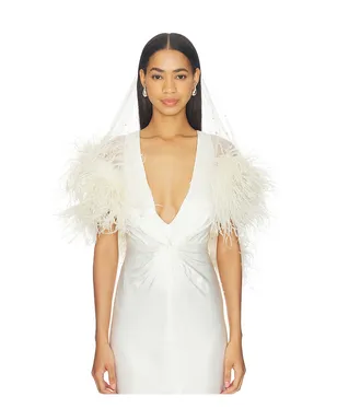 Lapointe MESH SHORT WITH EMBROIDERY & FEATHERS ベール - サムネイル2