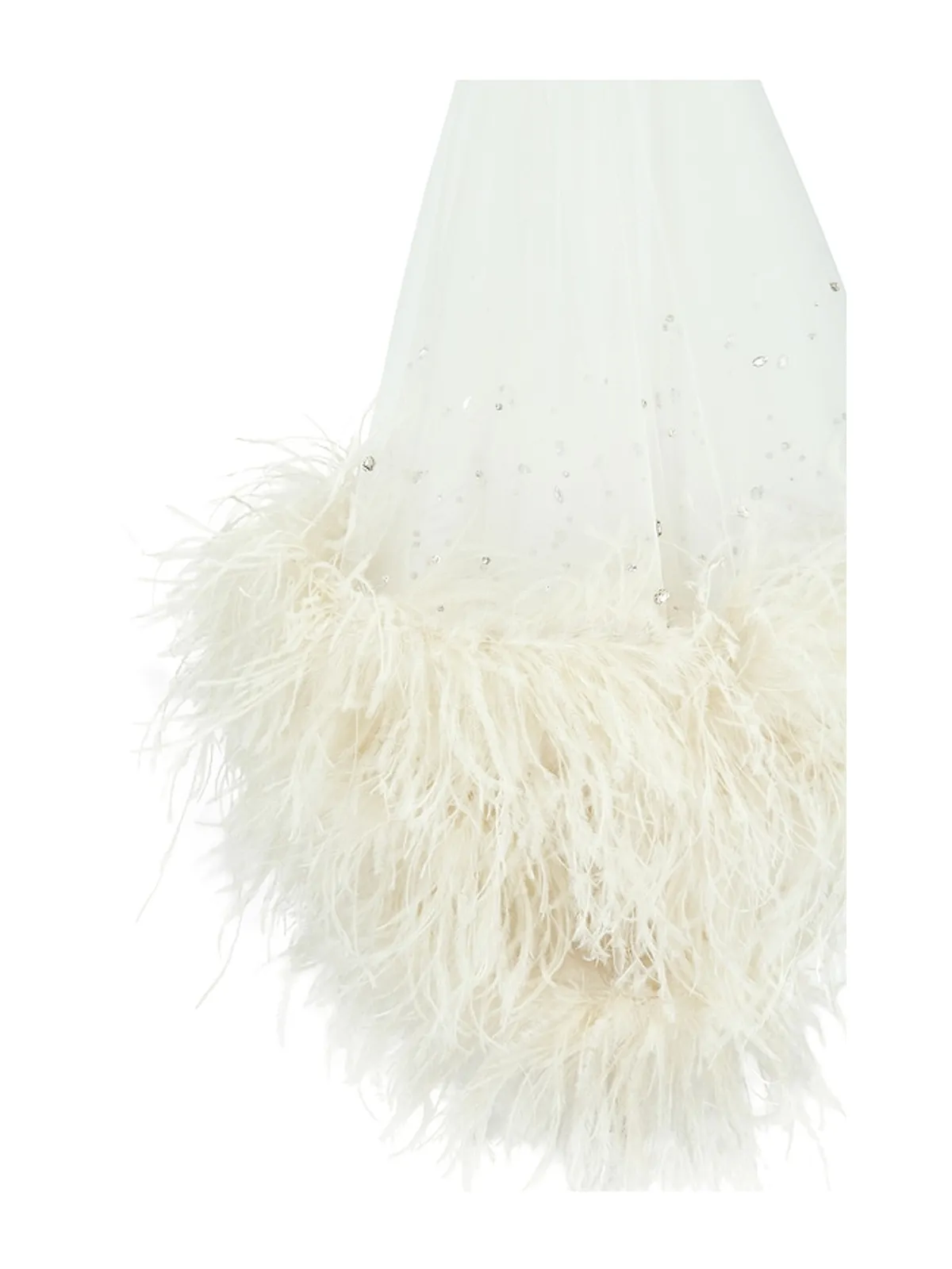 Lapointe MESH SHORT WITH EMBROIDERY & FEATHERS ベール - 画像4