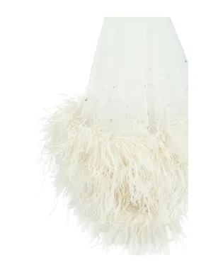 Lapointe MESH SHORT WITH EMBROIDERY & FEATHERS ベール - サムネイル4