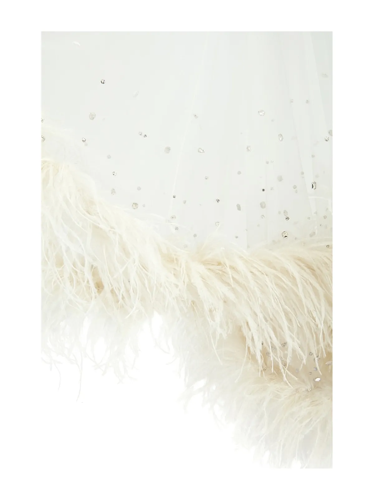 Lapointe MESH SHORT WITH EMBROIDERY & FEATHERS ベール - 画像5