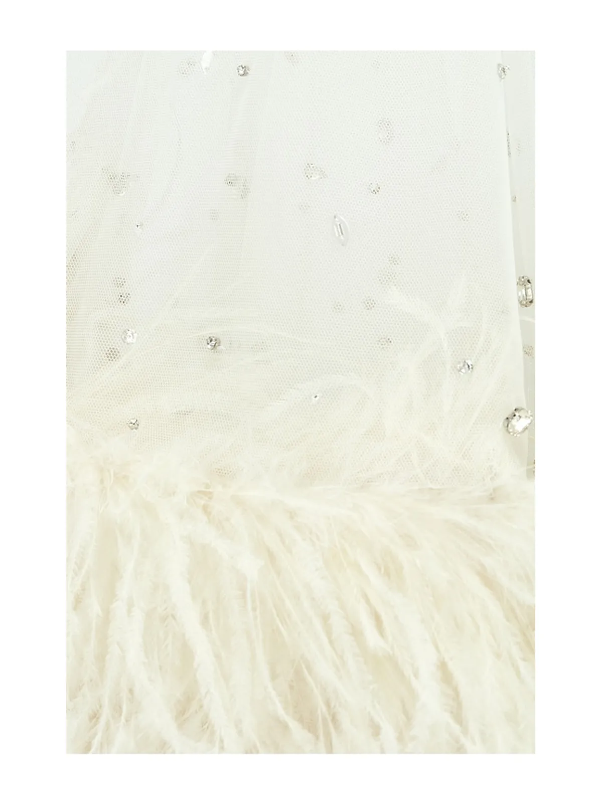 Lapointe MESH SHORT WITH EMBROIDERY & FEATHERS ベール - 画像6