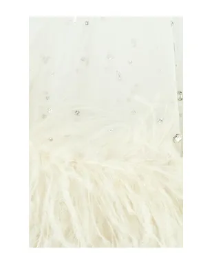Lapointe MESH SHORT WITH EMBROIDERY & FEATHERS ベール - サムネイル6