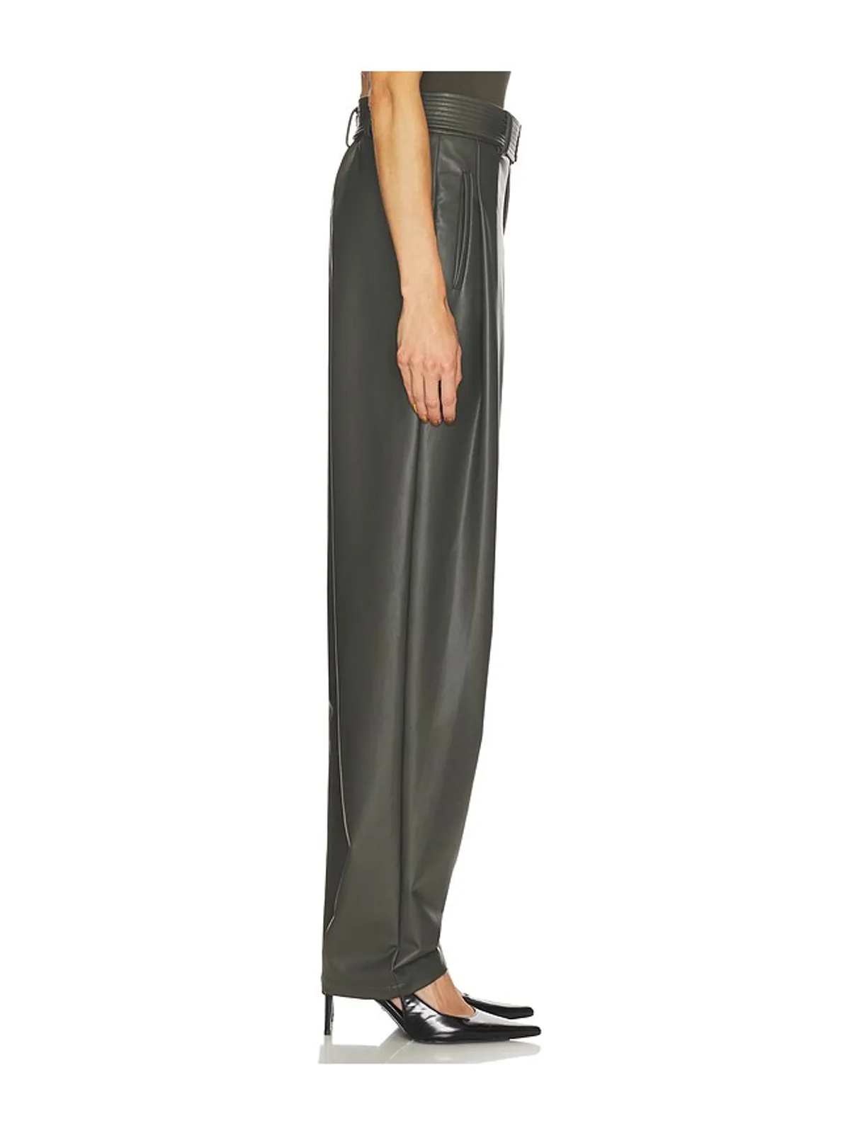 Lapointe FAUX LEATHER BELTED TAPERED パンツ - 画像3