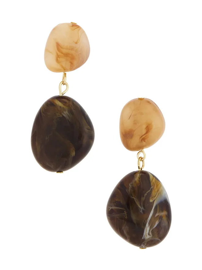 Lovers and Friends Lovers and Friends FALLON イヤリング - Metallic Gold,Brown.の商品画像