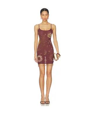 Leslie Amon DRESS ドレス - Brown,Metallic Gold. - サムネイル1