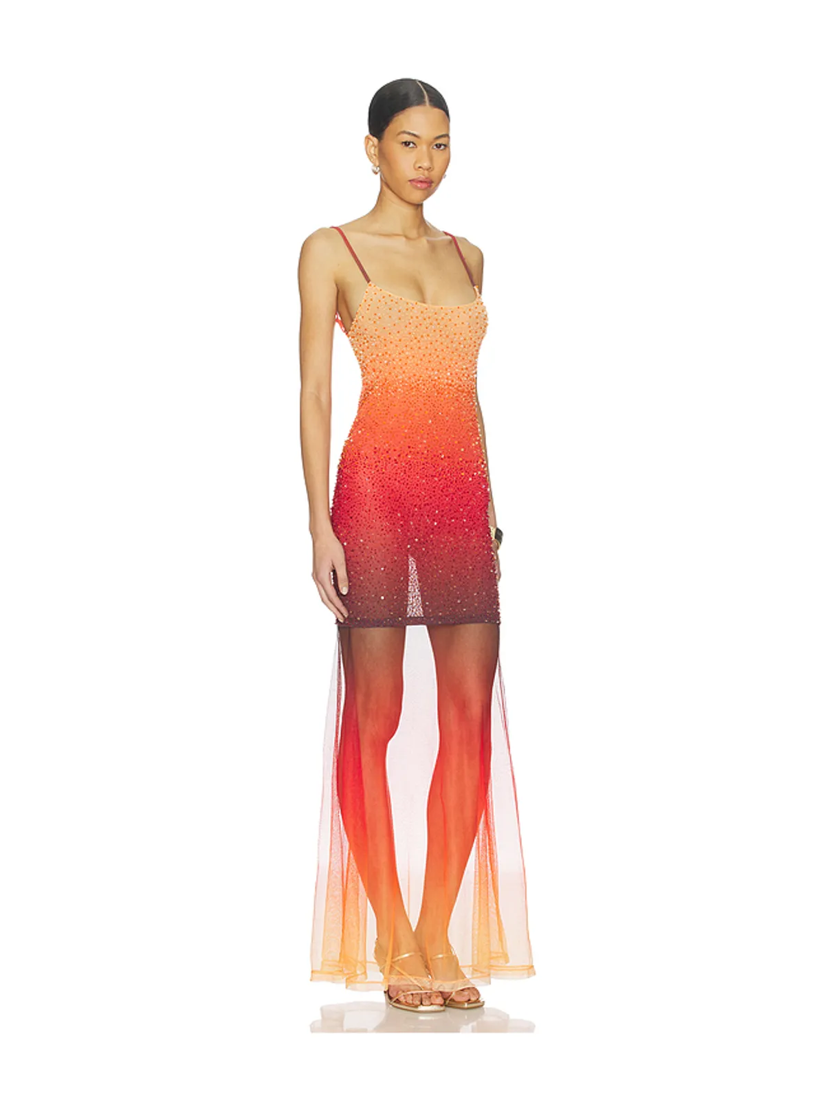 Leslie Amon SUNSET ドレス - Orange,Red. - 画像2