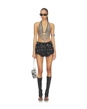 Leslie Amon INDIE ショートパンツ - Black,Metallic Silver. - サムネイル5