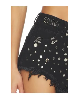 Leslie Amon INDIE ショートパンツ - Black,Metallic Silver. - サムネイル6