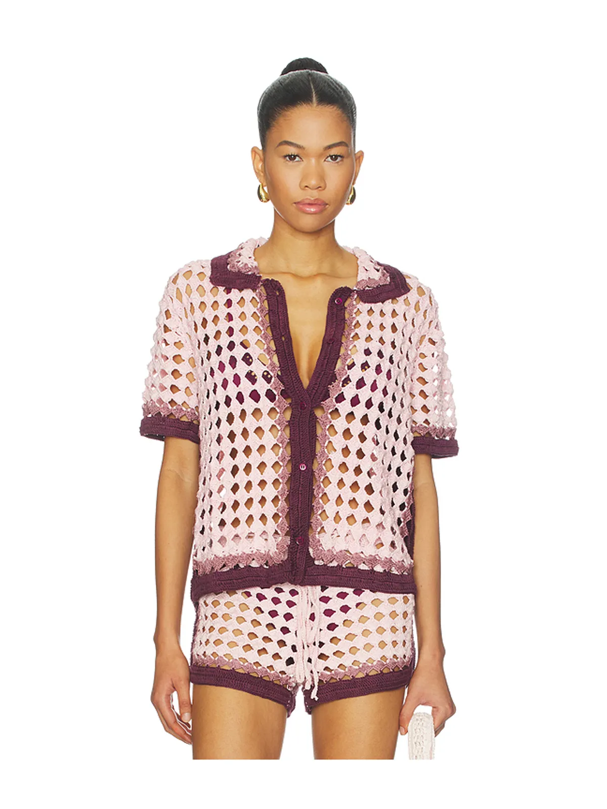 Leslie Amon GARIS トップ - Pink,Burgundy. - 画像2