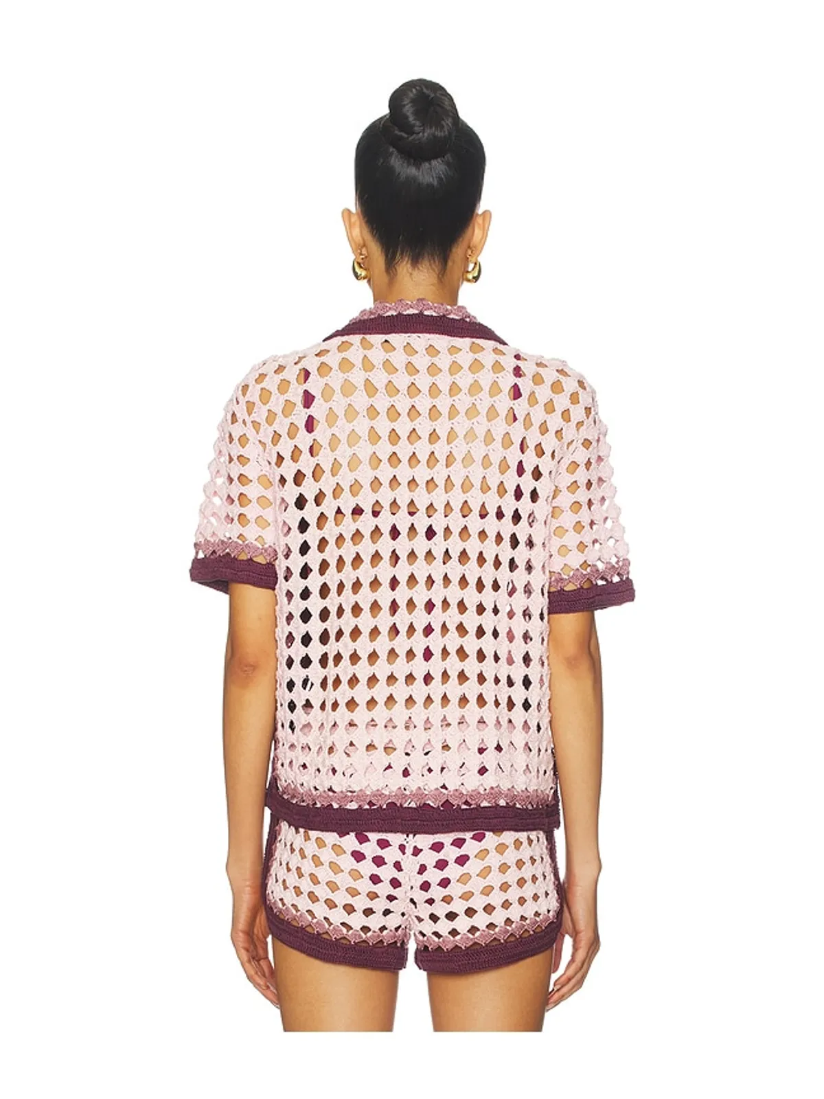 Leslie Amon GARIS トップ - Pink,Burgundy. - 画像4