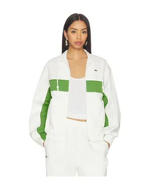 Lacoste Relaxed Fit Twill Jacket - White,Green. - サムネイル1