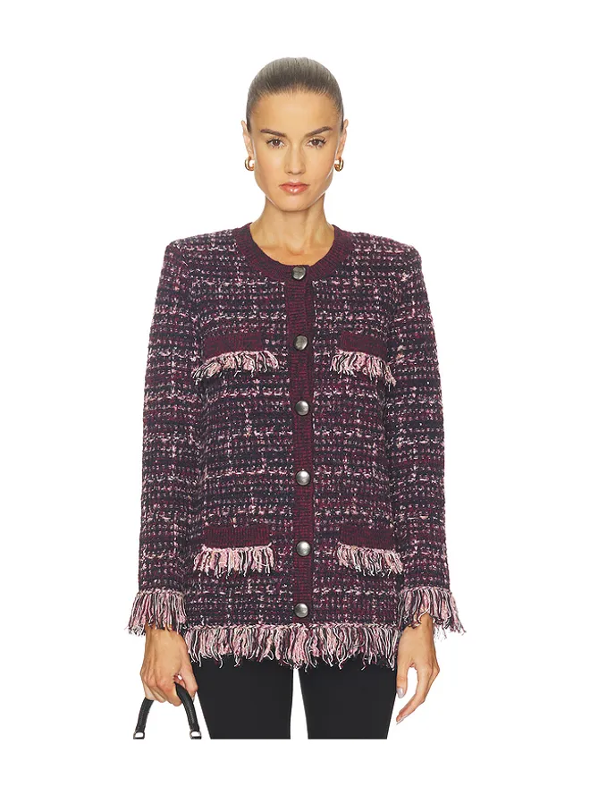 L'AGENCE L'AGENCE KASTORIA カーディガン - Wine,Pink.の商品画像