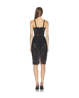 L'AGENCE JENNIFER レースビスチェミディドレス - サムネイル3