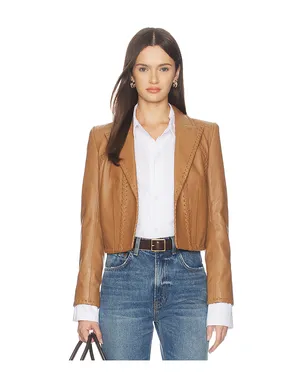 L'AGENCE DULCIE レザーウィップステッチブレザー - サムネイル1
