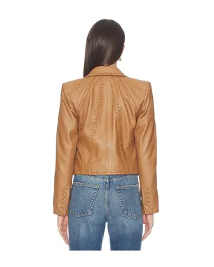 L'AGENCE DULCIE レザーウィップステッチブレザー - サムネイル3