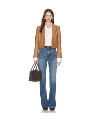 L'AGENCE DULCIE レザーウィップステッチブレザー - サムネイル4