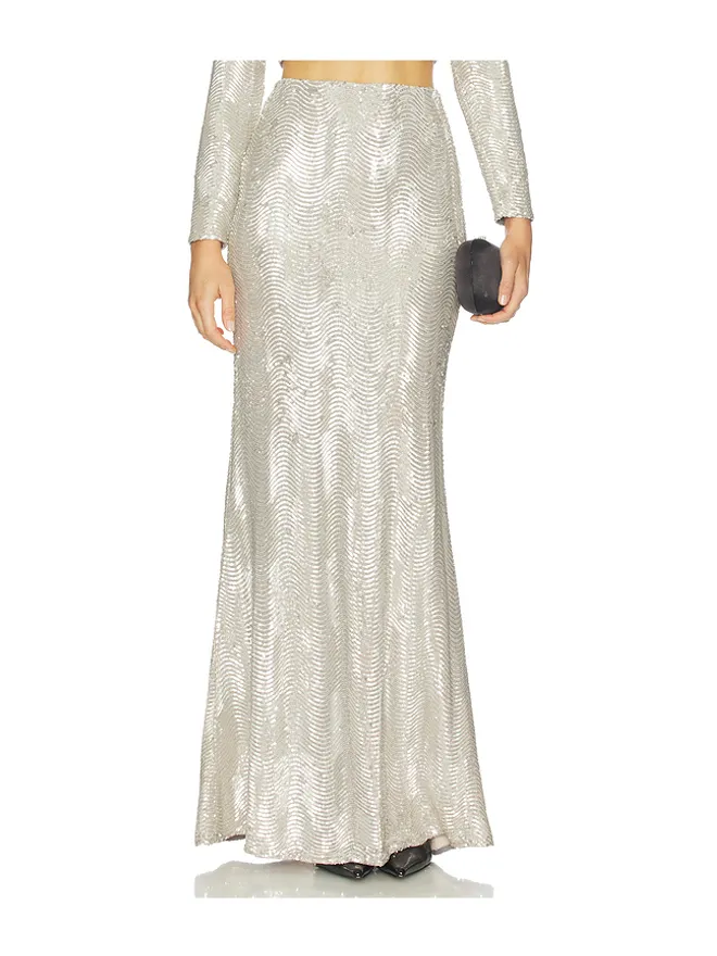 L'AGENCE L'AGENCE SEQUIN ZETA スパンコールロングスカートの商品画像