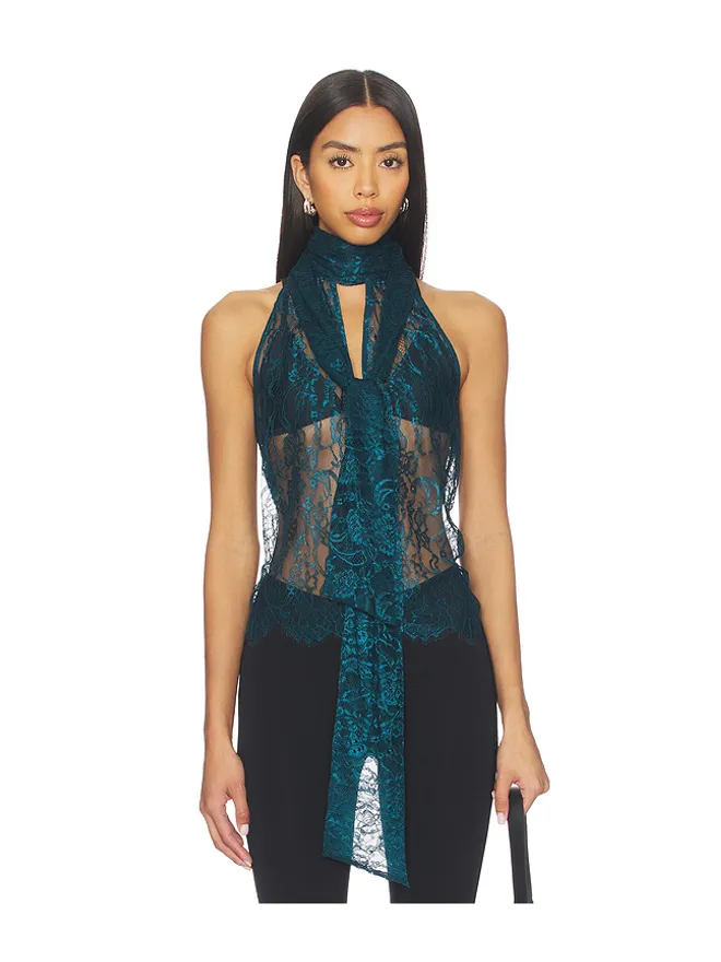 L'AGENCE L'AGENCE REECE タイネックノースリーブブラウスの商品画像