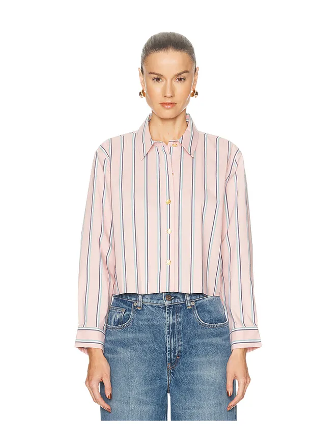 L'AGENCE L'AGENCE COSETTE クロップドハイローシャツの商品画像