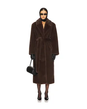 LAMARQUE DARELLE フェイクファーマキシコート - サムネイル1