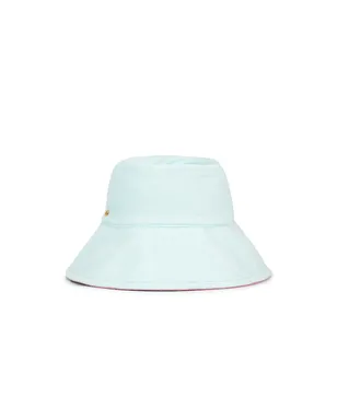 Lele Sadoughi Reversible Terry Long Brim Bucket Hat - Coral, Baby blue. - サムネイル1