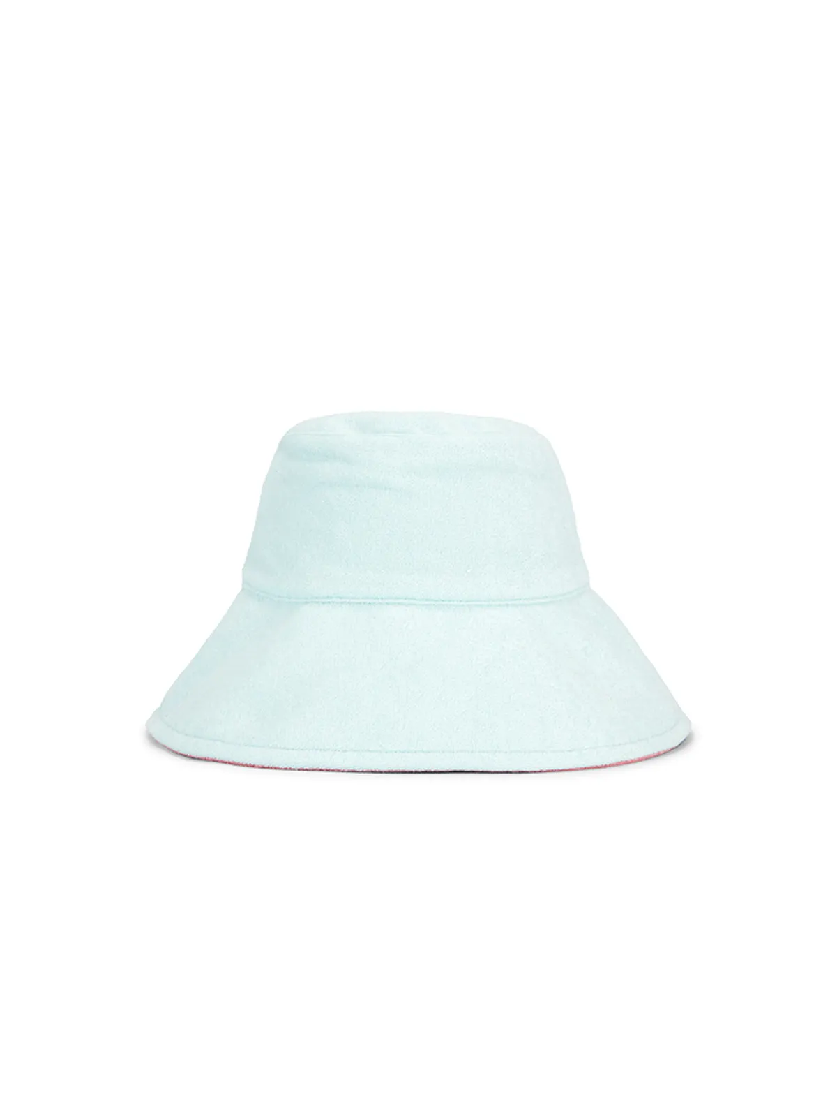 Lele Sadoughi Reversible Terry Long Brim Bucket Hat - Coral, Baby blue. - 画像2