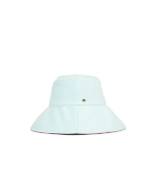 Lele Sadoughi Reversible Terry Long Brim Bucket Hat - Coral, Baby blue. - サムネイル3