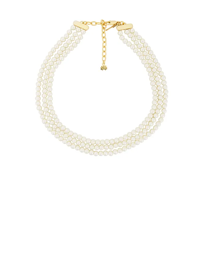 Lele Sadoughi Lele Sadoughi TRIPLE PEARL STRAND ネックレスの商品画像
