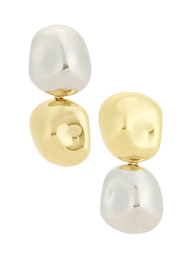 LELET NY LELET NY ZOE ドロップイヤリング - Metallic Gold,Metallic Silver.の商品画像