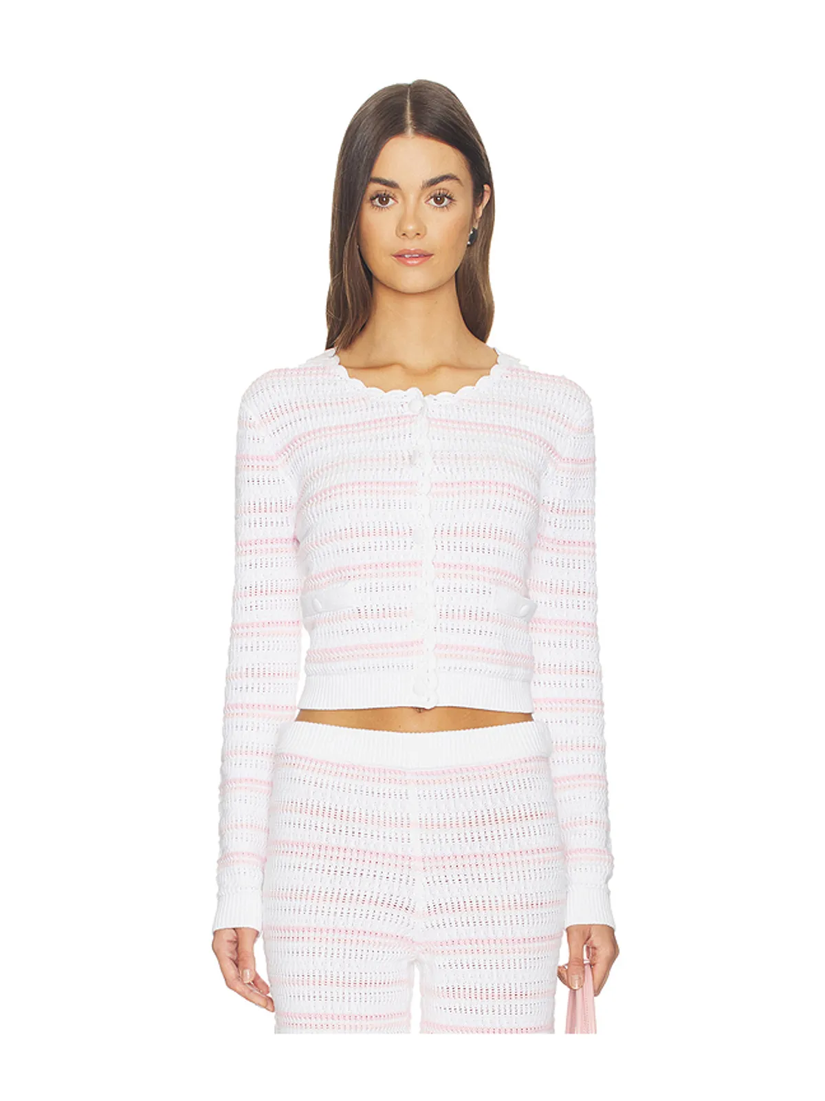 LoveShackFancy DESSA カーディガン - Pink,White. - 画像1