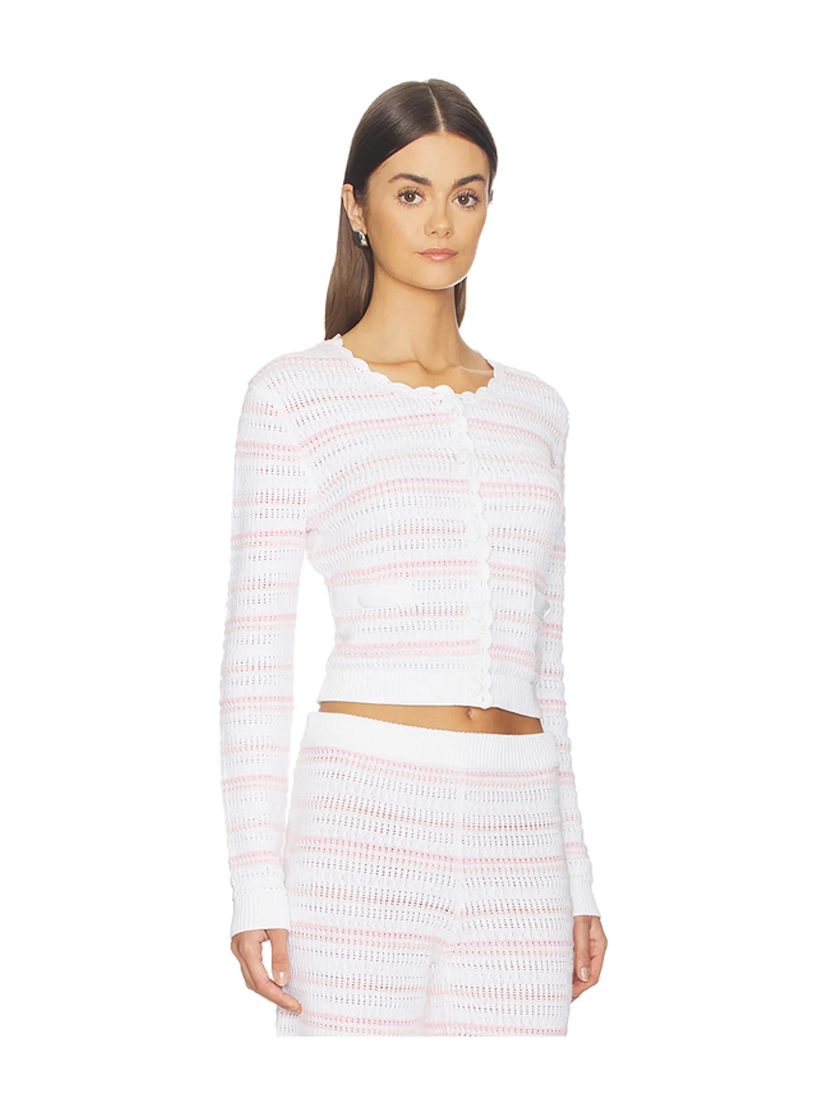LoveShackFancy DESSA カーディガン - Pink,White. - 画像2