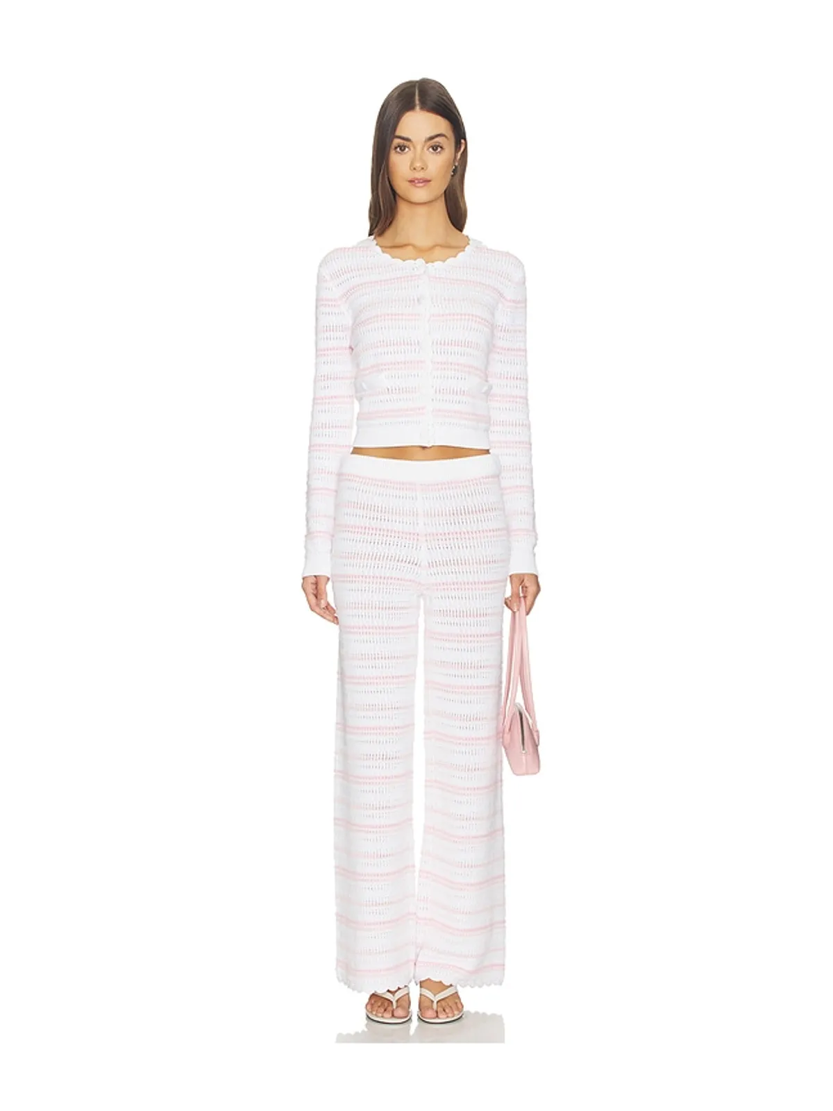 LoveShackFancy DESSA カーディガン - Pink,White. - 画像4