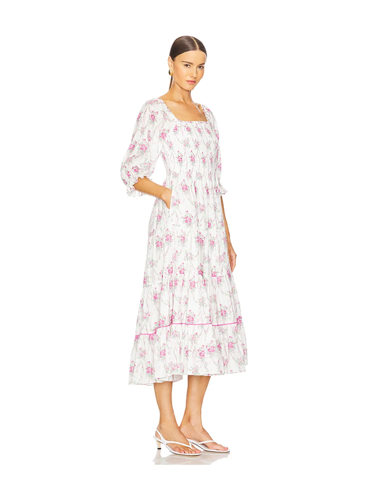 LoveShackFancy RIGBY ドレス - White,Blush. - 画像2