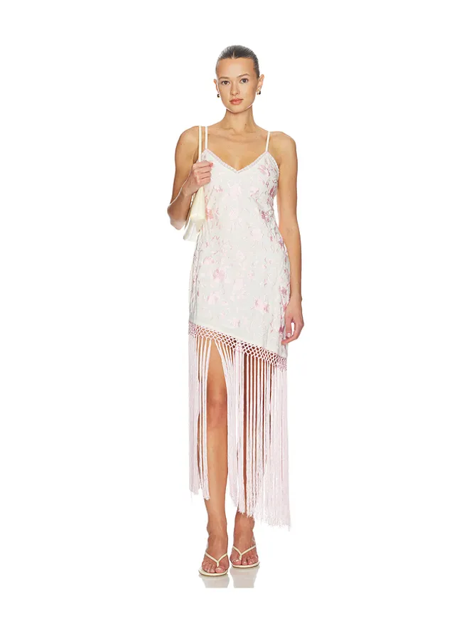 LoveShackFancy LoveShackFancy EVALETTE ドレス - White,Pink.の商品画像
