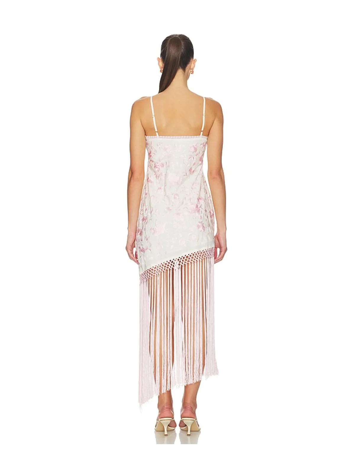 LoveShackFancy EVALETTE ドレス - White,Pink. - 画像3