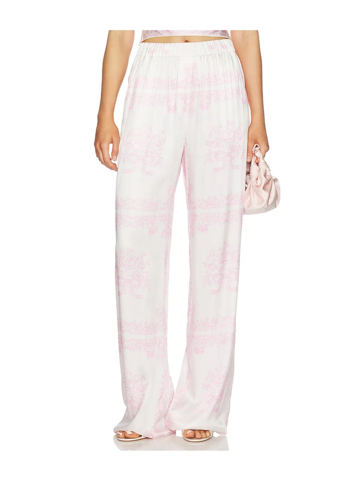 LoveShackFancy HELIA パンツ - White,Pink. - 画像1