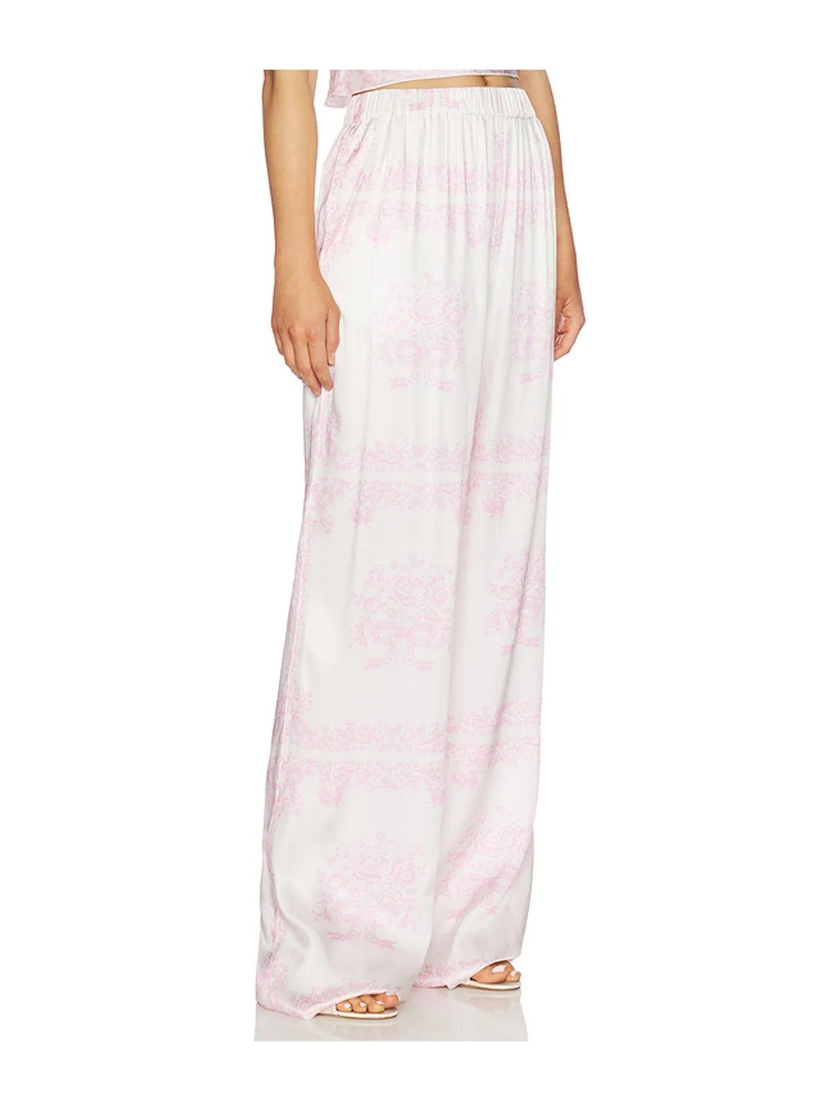 LoveShackFancy HELIA パンツ - White,Pink. - 画像2